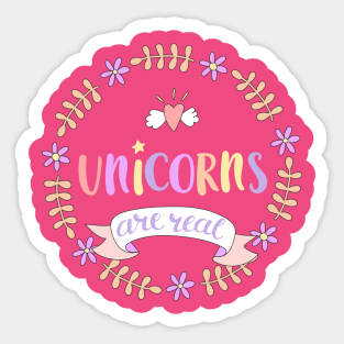 Cute Flower Unicorns are Real Sticker